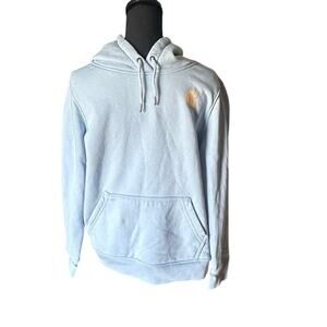 Carhartt Women’s Light Blue Graphic Hoodie | Relaxed Fit | Logo Sleeve